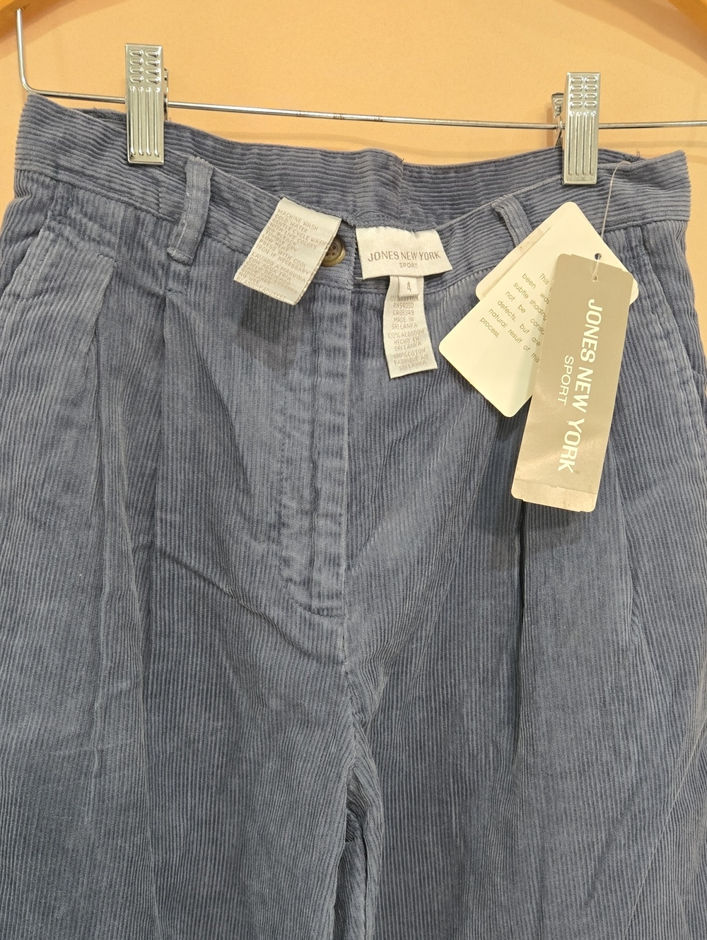 Jones New York Women's Slate Blue Corduroy Trousers